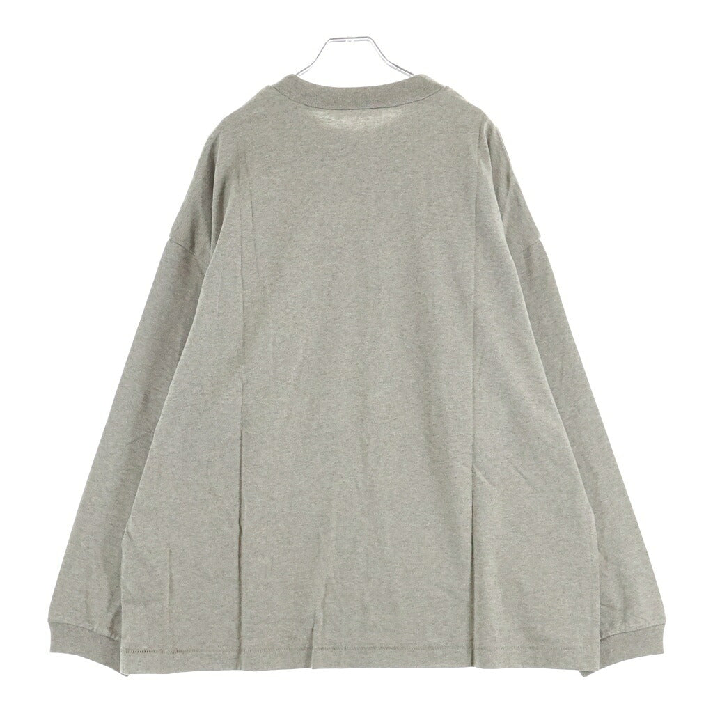 FEAR OF GOD ESSENTIALS(フィアオブゴッド エッセンシャルズ) Rubber Logo Oversized L/S Tee ラバーロゴオーバーサイズドロングスリーブTシャツ モックネック長袖Tシャツ ヘザーグレー
