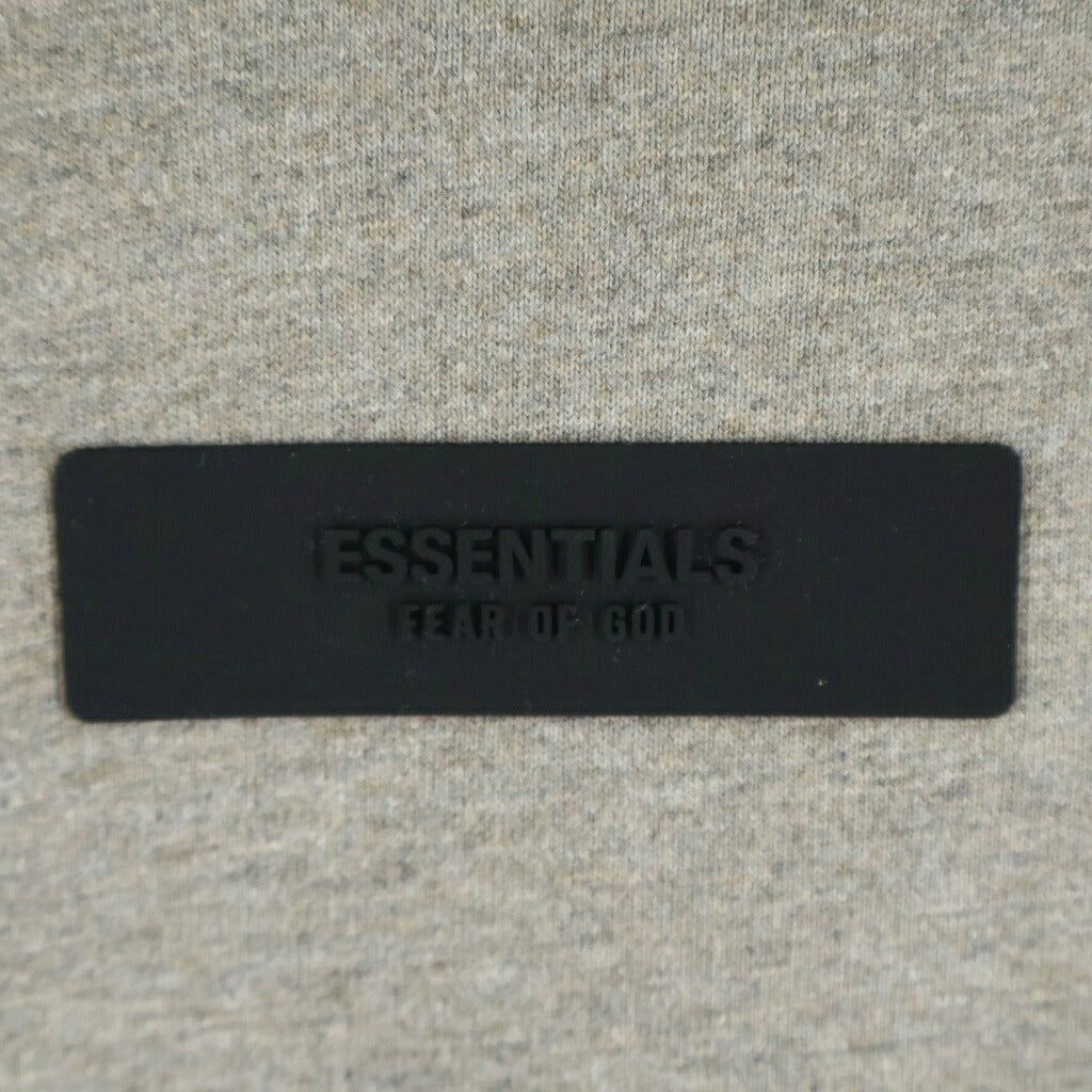 FEAR OF GOD ESSENTIALS(フィアオブゴッド エッセンシャルズ) Rubber Logo Oversized L/S Tee ラバーロゴオーバーサイズドロングスリーブTシャツ モックネック長袖Tシャツ ヘザーグレー