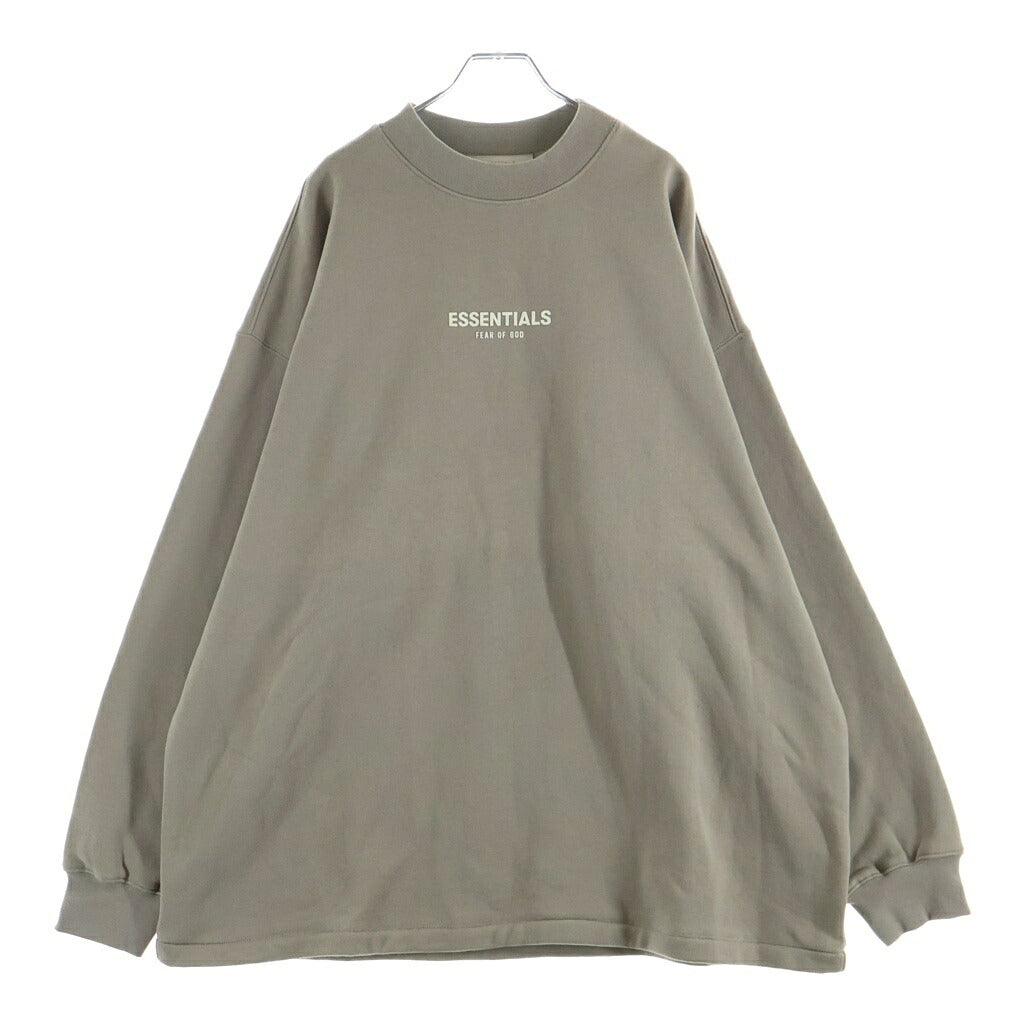 FEAR OF GOD ESSENTIALS(フィアオブゴッド エッセンシャルズ) Felt Logo Mockneck Sweatshirts フェルトロゴモックネックスウェットシャツ コットンフリーススウェットトレーナー ブラウン