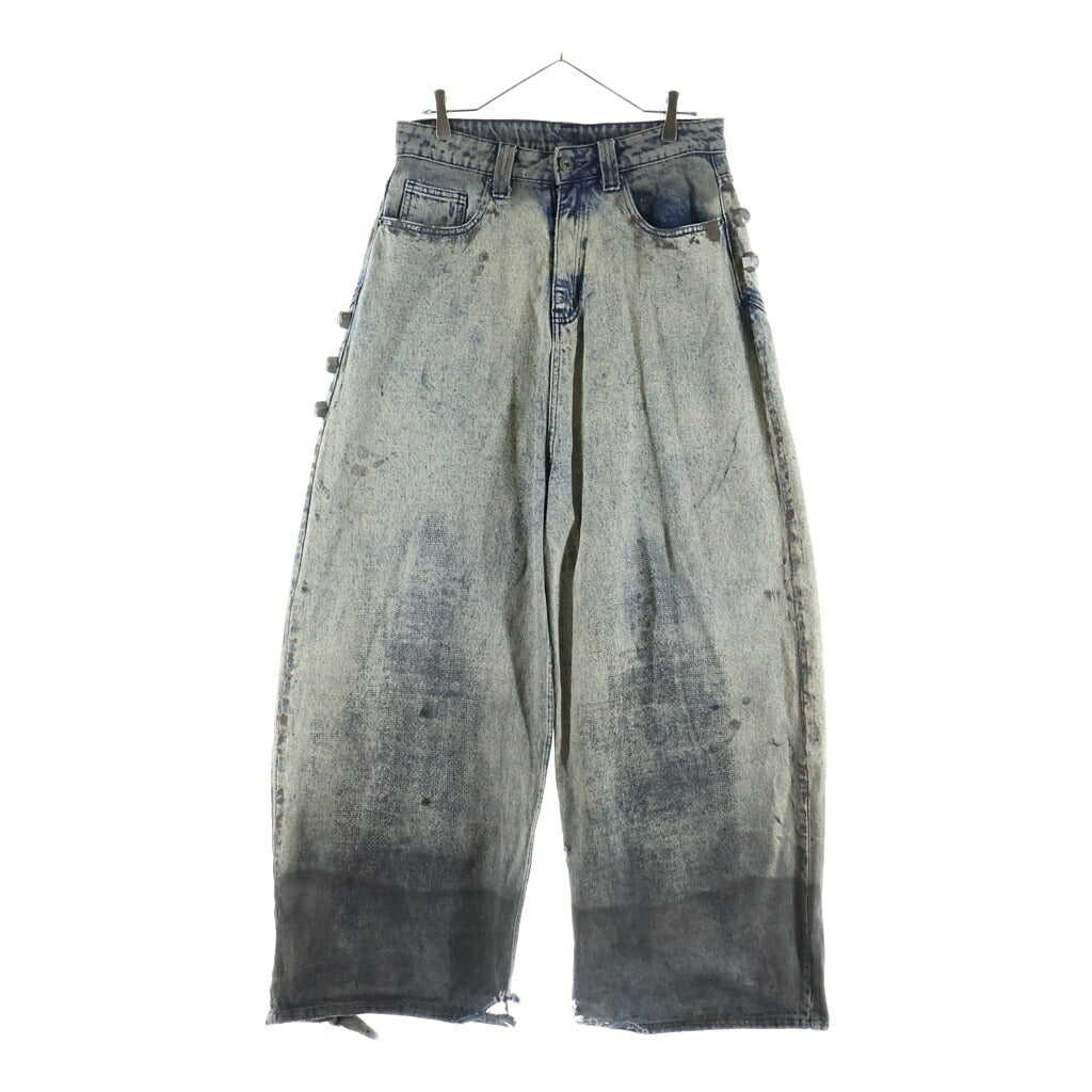 NO BRAND(ノーブランド) LATUI ATELIER ラトゥイ アトリエ RAIN WALKER JEANS レインワーカージーンズ ユーズド加工インダストリアルスタッズバギーデニム インディゴ
