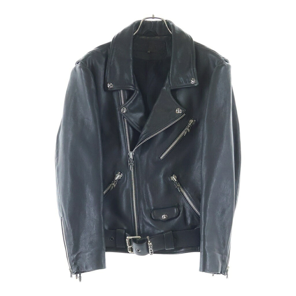 CHROME HEARTS(クロムハーツ) CH CRS LG JJ DEAN バックラージクロス付き JJディーン ダガージップライダースレザージャケット ブラック/シルバー