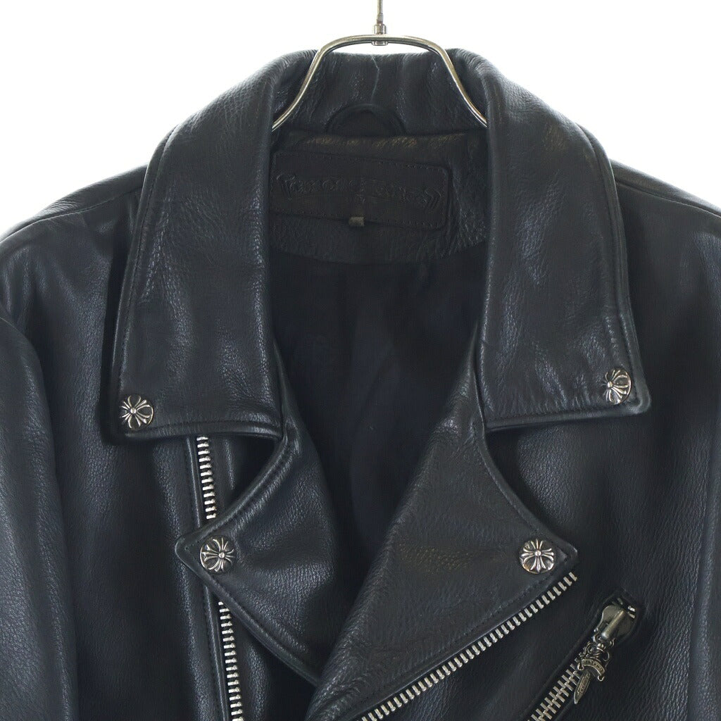 CHROME HEARTS(クロムハーツ) CH CRS LG JJ DEAN バックラージクロス付き JJディーン ダガージップライダースレザージャケット ブラック/シルバー