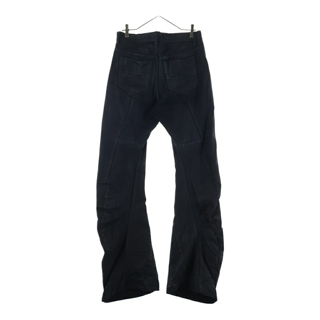 JULIUS(ユリウス) 26SS 12oz DENIM COATING PANTS コーティング加工 ボタンフライ フレアデニムパンツ ブラック 937PAM2-C