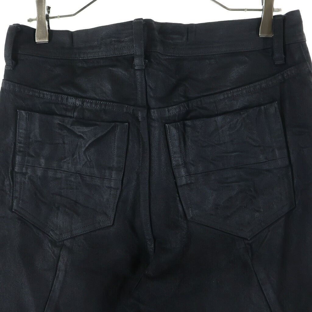 JULIUS(ユリウス) 26SS 12oz DENIM COATING PANTS コーティング加工 ボタンフライ フレアデニムパンツ ブラック 937PAM2-C