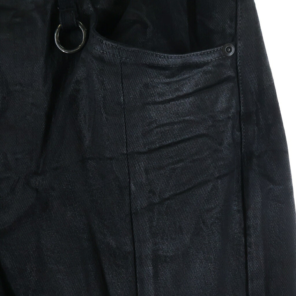 JULIUS(ユリウス) 26SS 12oz DENIM COATING PANTS コーティング加工 ボタンフライ フレアデニムパンツ ブラック 937PAM2-C