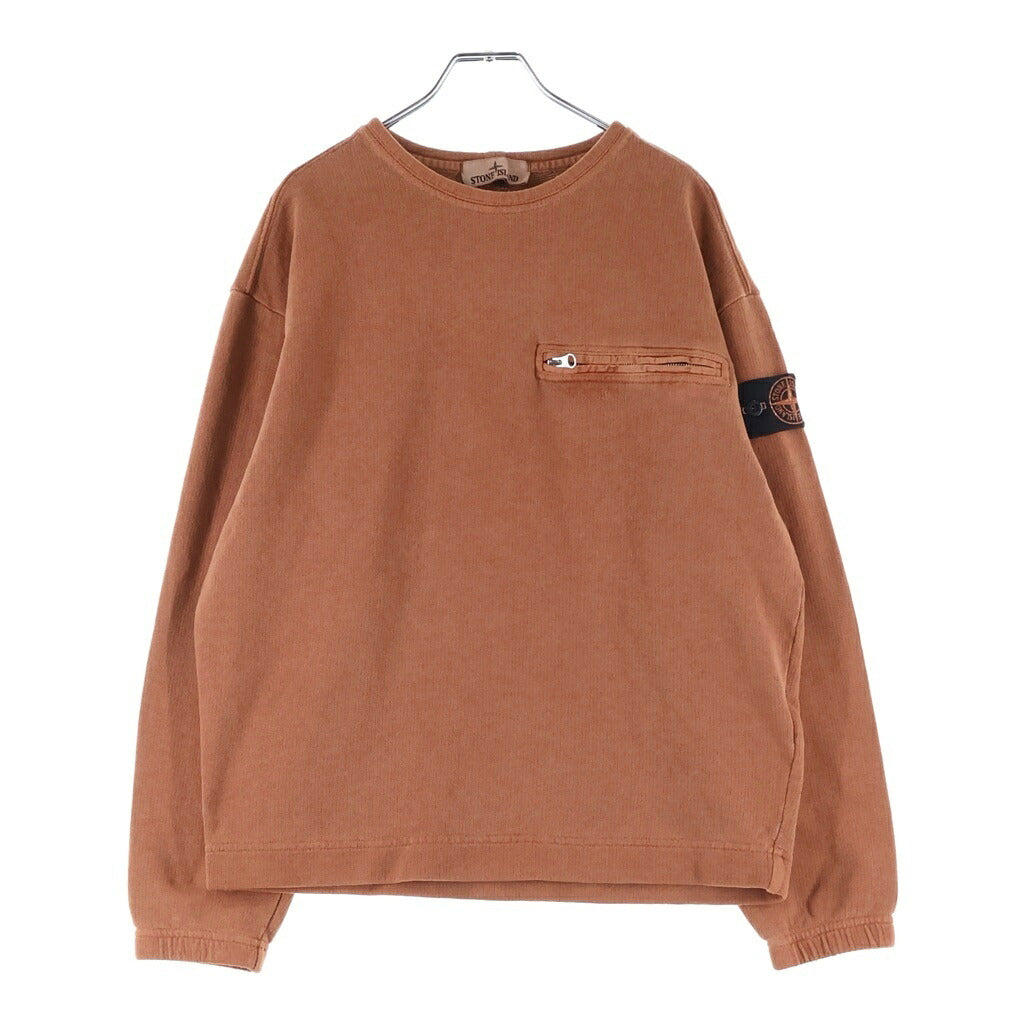 STONE ISLAND(ストーンアイランド) 26AW MINERAL DYED COTTON FLEECE ミネラルダイ コットン クルーネックスウェットシャツ フリース オレンジ L2S156100028S00T7