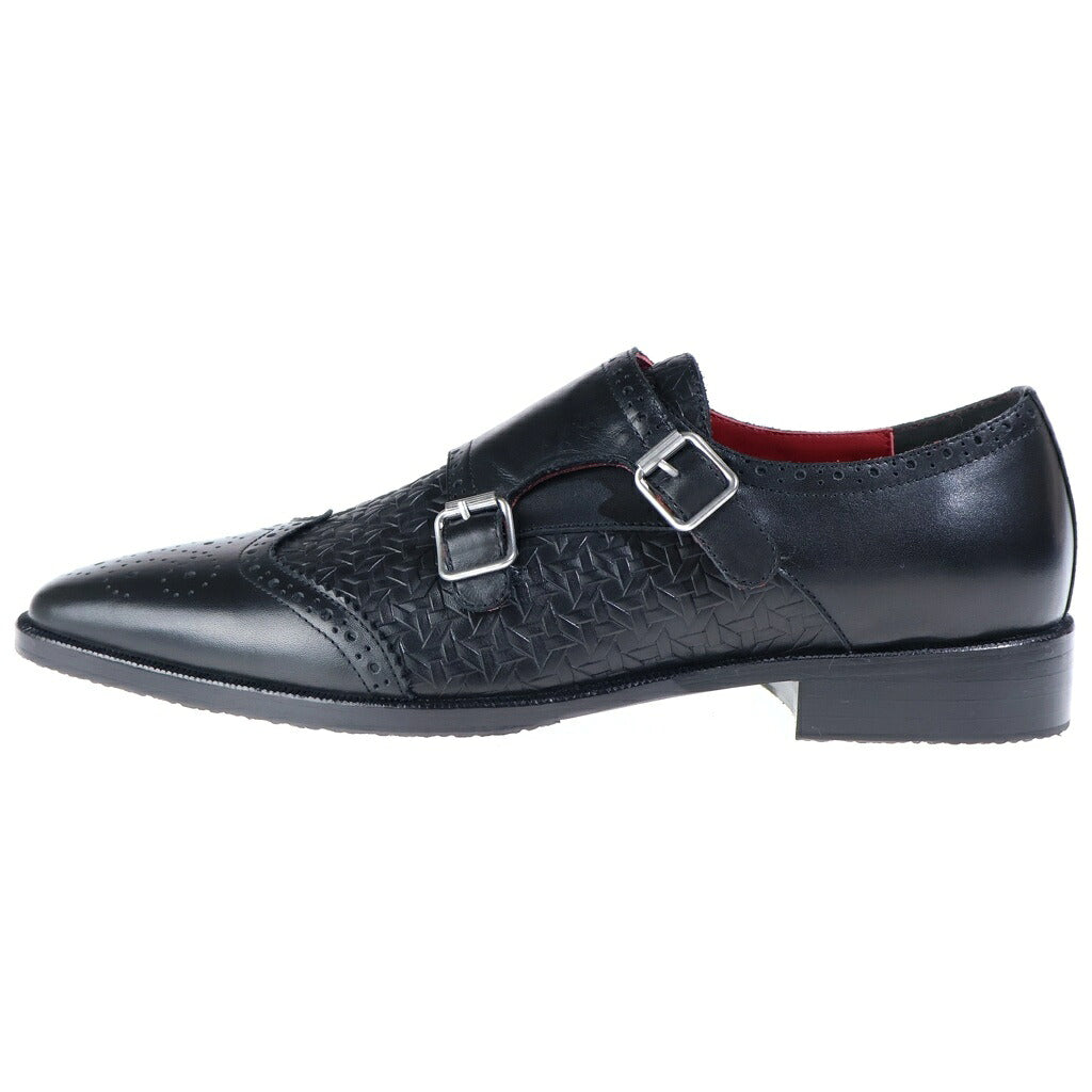 ENFANTS RICHES DEPRIMES(アンファンリッシュデプリメ) Black Monk Loafer ブラックモンクローファー ベルテッドレザードレスシューズ ブラック