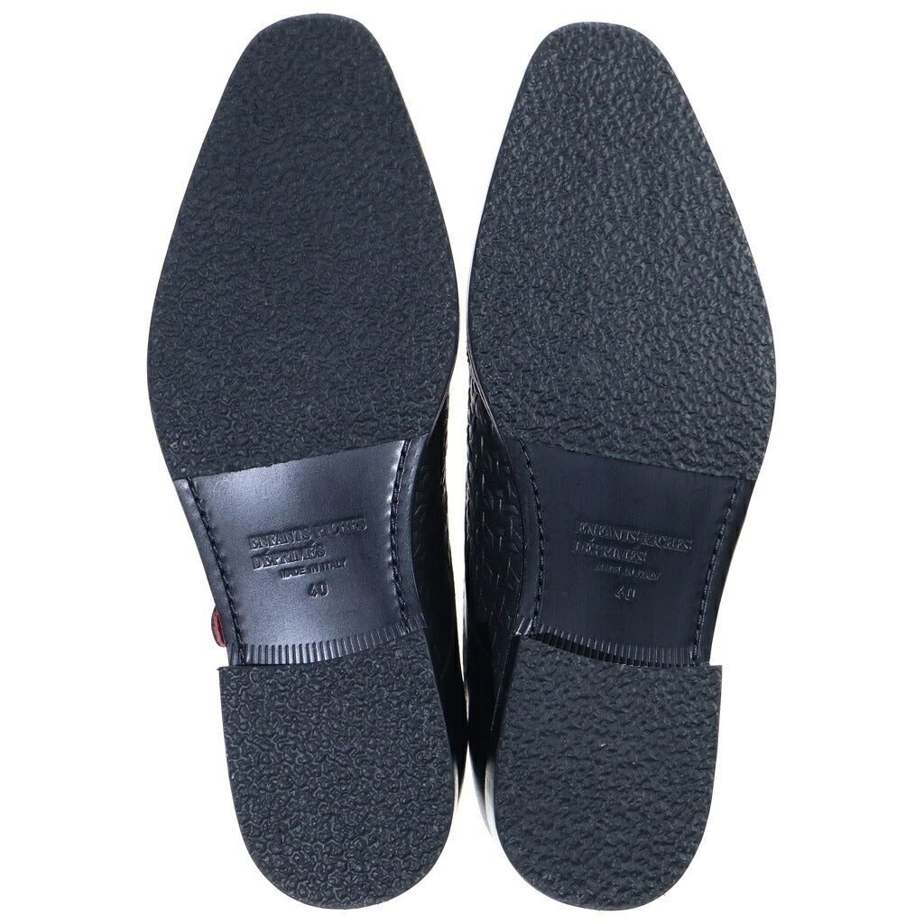 ENFANTS RICHES DEPRIMES(アンファンリッシュデプリメ) Black Monk Loafer ブラックモンクローファー ベルテッドレザードレスシューズ ブラック