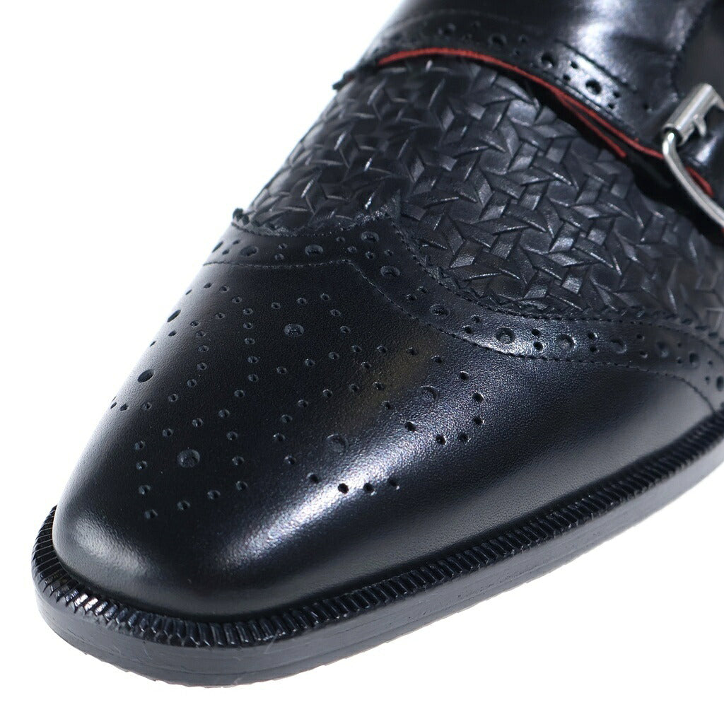 ENFANTS RICHES DEPRIMES(アンファンリッシュデプリメ) Black Monk Loafer ブラックモンクローファー ベルテッドレザードレスシューズ ブラック