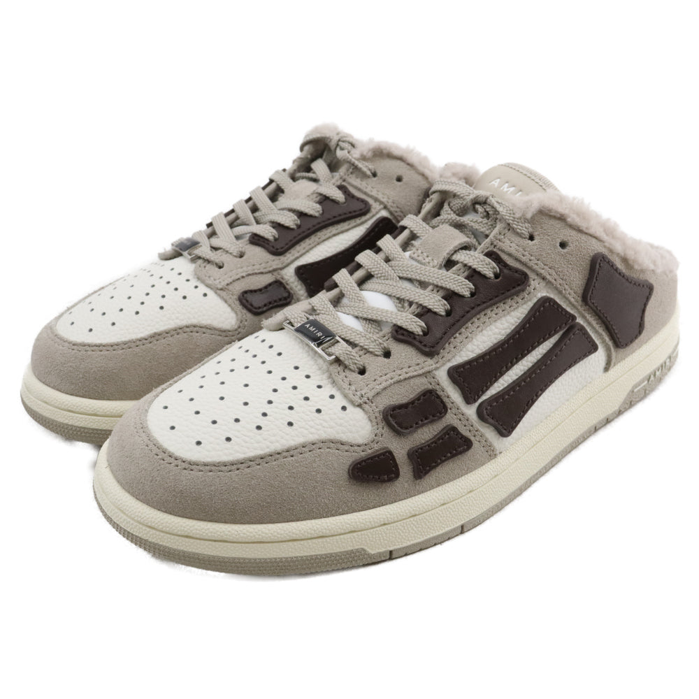 AMIRI(アミリ) SKEL TOP MULE スカル トップ ミュール ボア ローカットスニーカー スリッポン ホワイト/ブラウン US9/26cm PS24WFS005-210