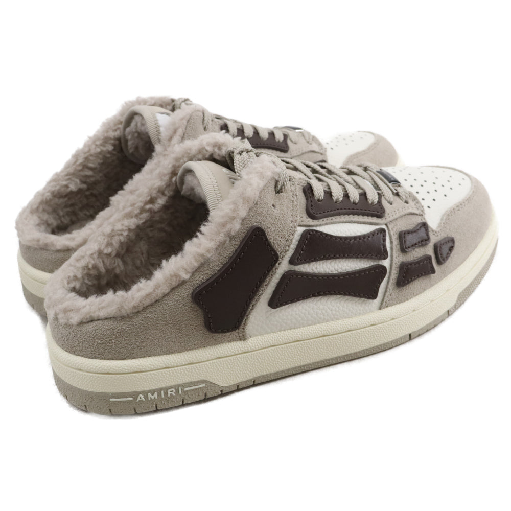 AMIRI(アミリ) SKEL TOP MULE スカル トップ ミュール ボア ローカットスニーカー スリッポン ホワイト/ブラウン US9/26cm PS24WFS005-210