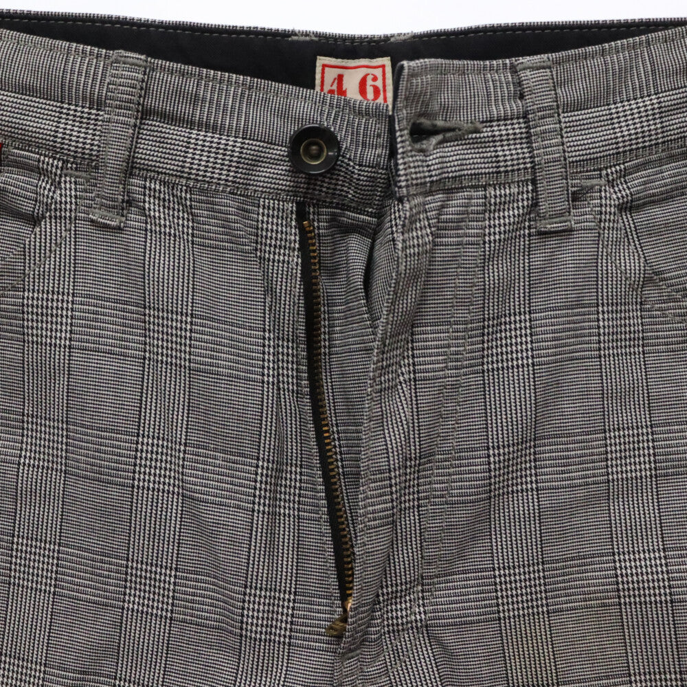 NEXUS7(ネクサスセブン) 09AW 千鳥格子 コットン クロップド トラウザーパンツ スラックス 7分丈 グレー