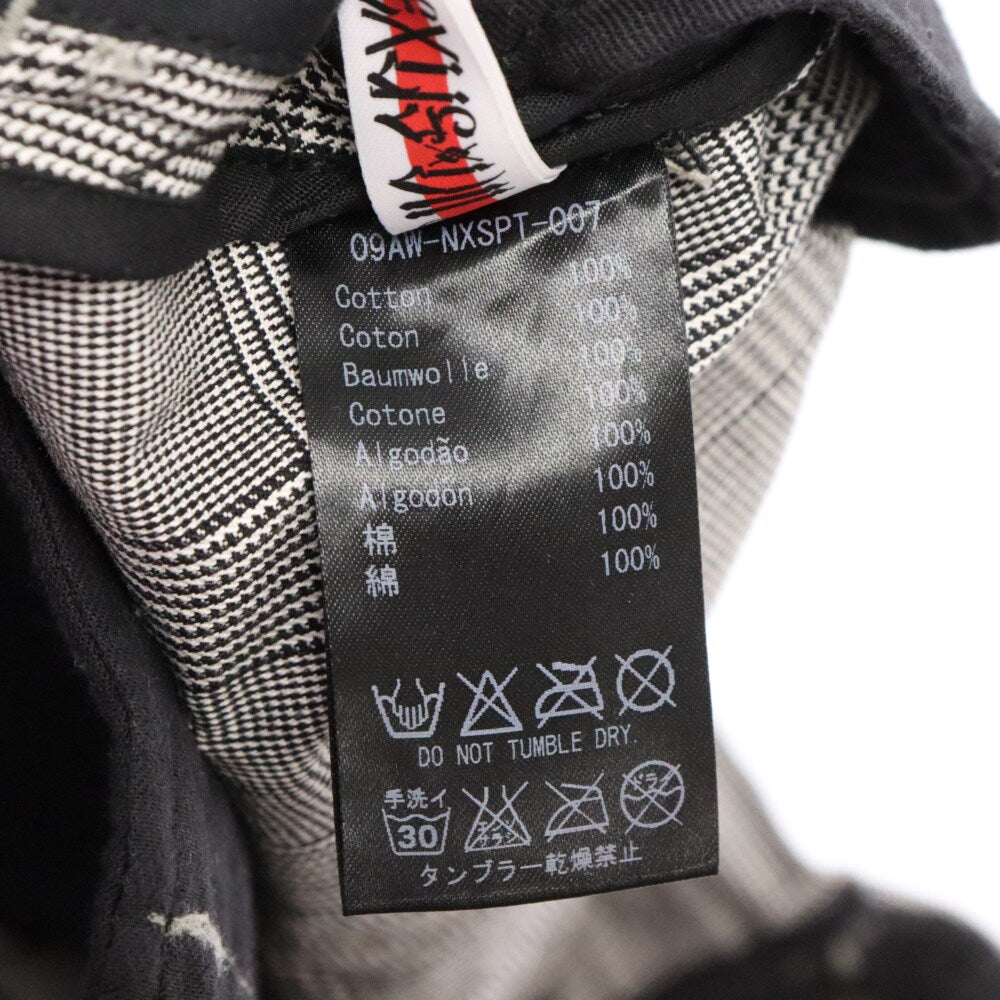 NEXUS7(ネクサスセブン) 09AW 千鳥格子 コットン クロップド トラウザーパンツ スラックス 7分丈 グレー