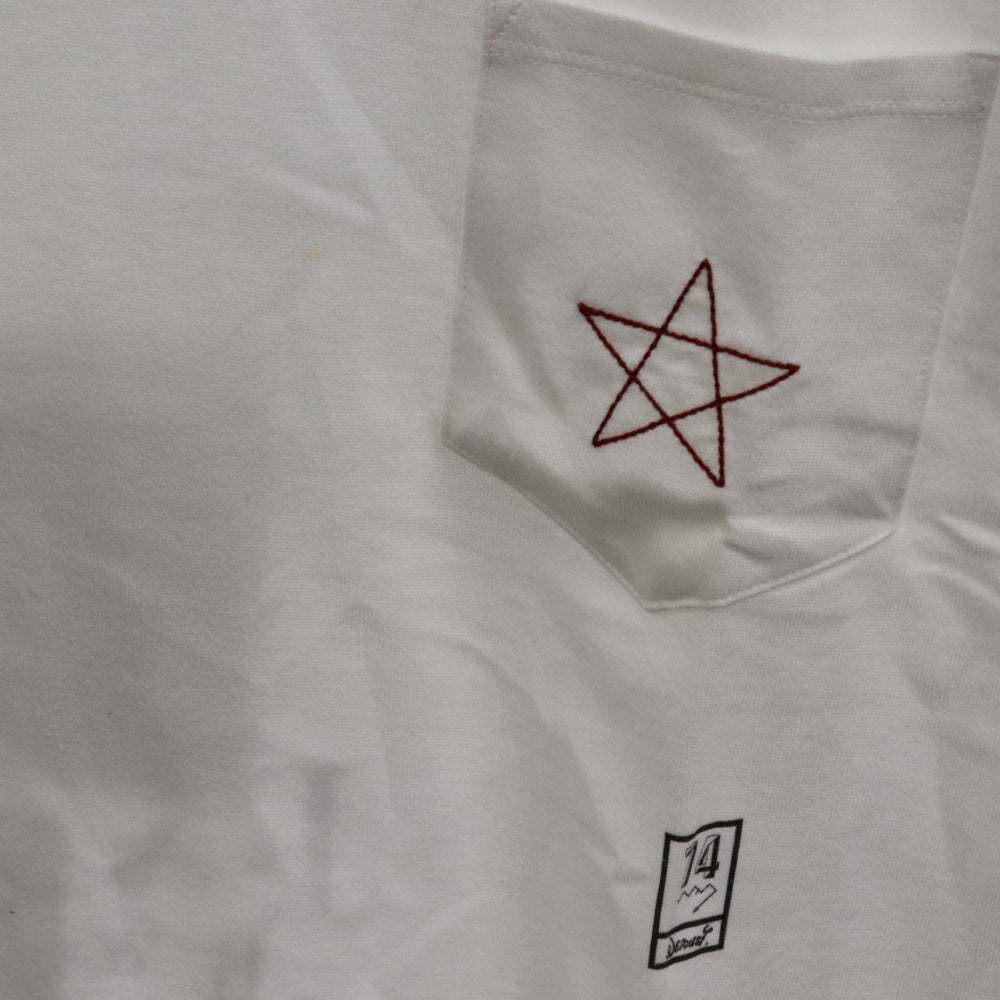 NEXUS7(ネクサスセブン) S.P BLACKNESS POCKET スター刺繍 ポケット 半袖 Tシャツ ホワイト MAA-NES-A11