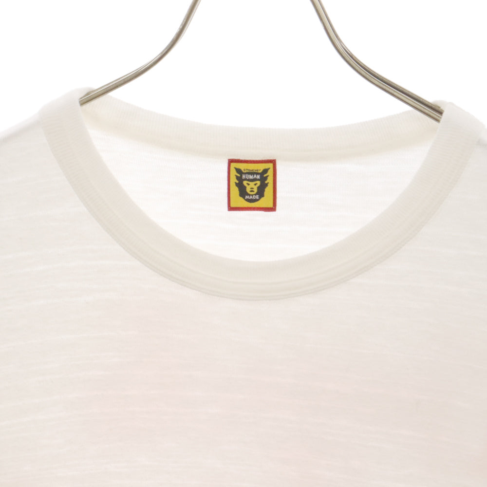 HUMAN MADE(ヒューマンメイド) バックプリント胸ポケットクルーネック半袖Tシャツ ホワイト