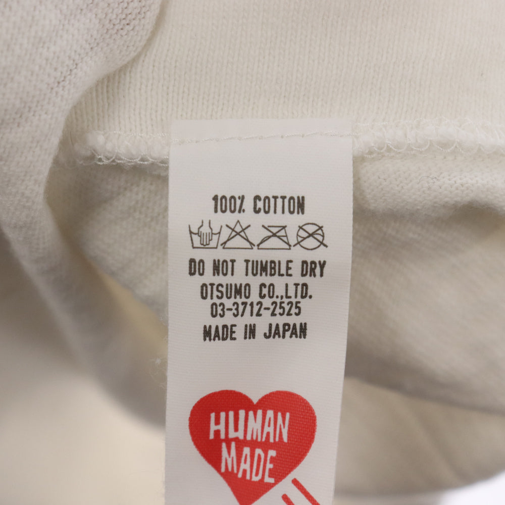 HUMAN MADE(ヒューマンメイド) バックプリント胸ポケットクルーネック半袖Tシャツ ホワイト