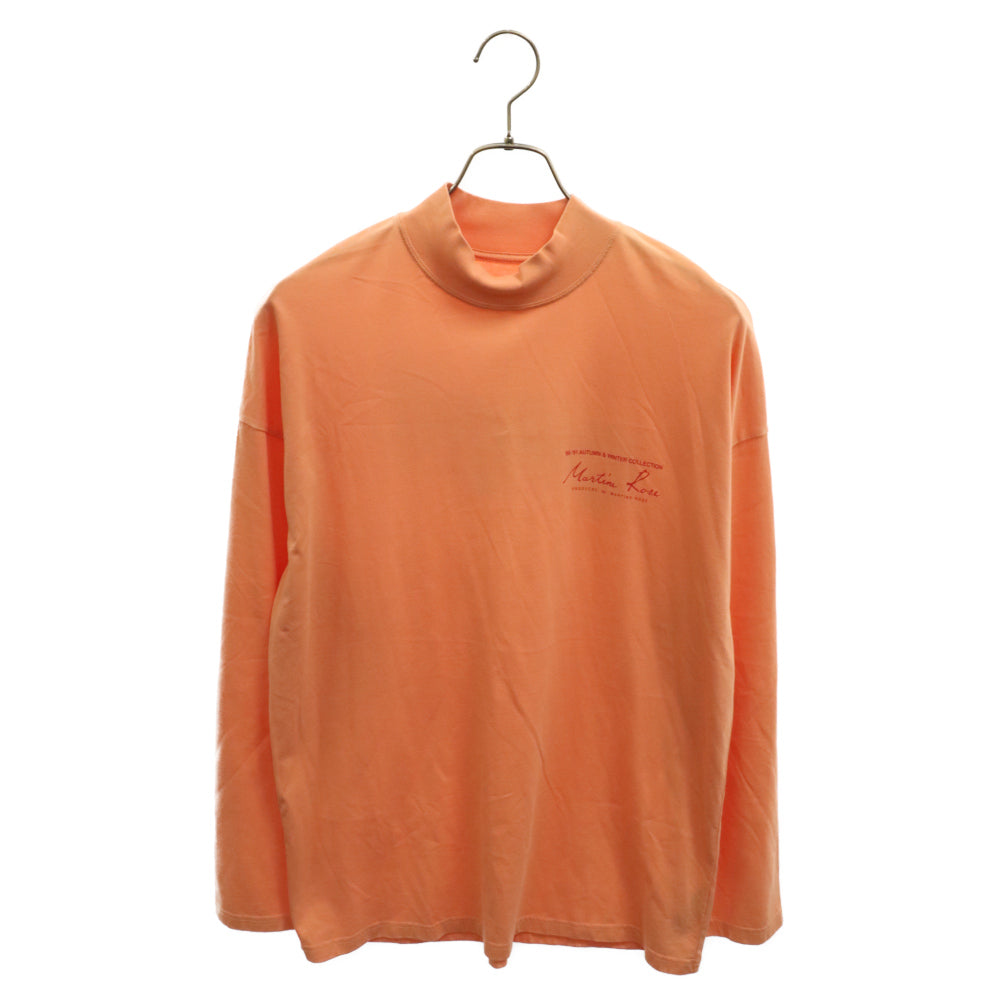 MARTINE ROSE(マーティンローズ) モンスターグラフィック モックネック プリント 長袖Tシャツ オレンジ W1OM605JE