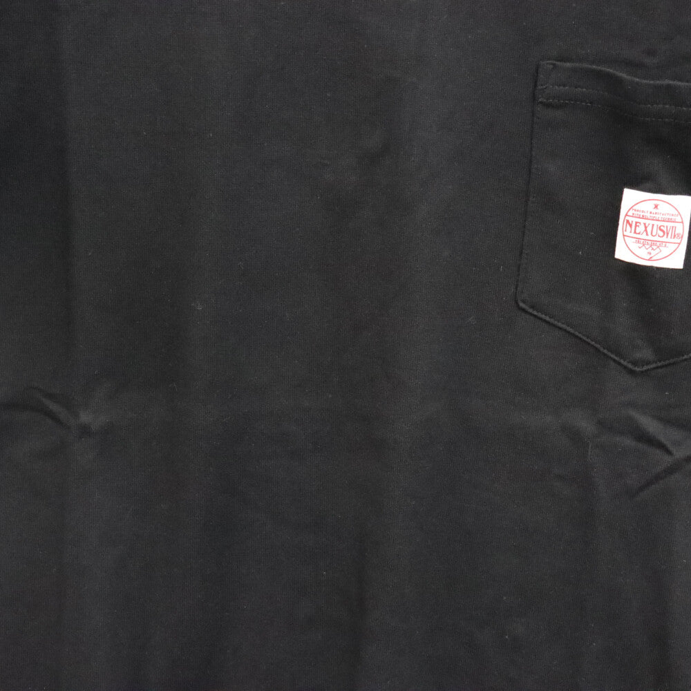 NEXUS7(ネクサスセブン) ロゴパッチ付き ポケット 半袖Tシャツ ブラック