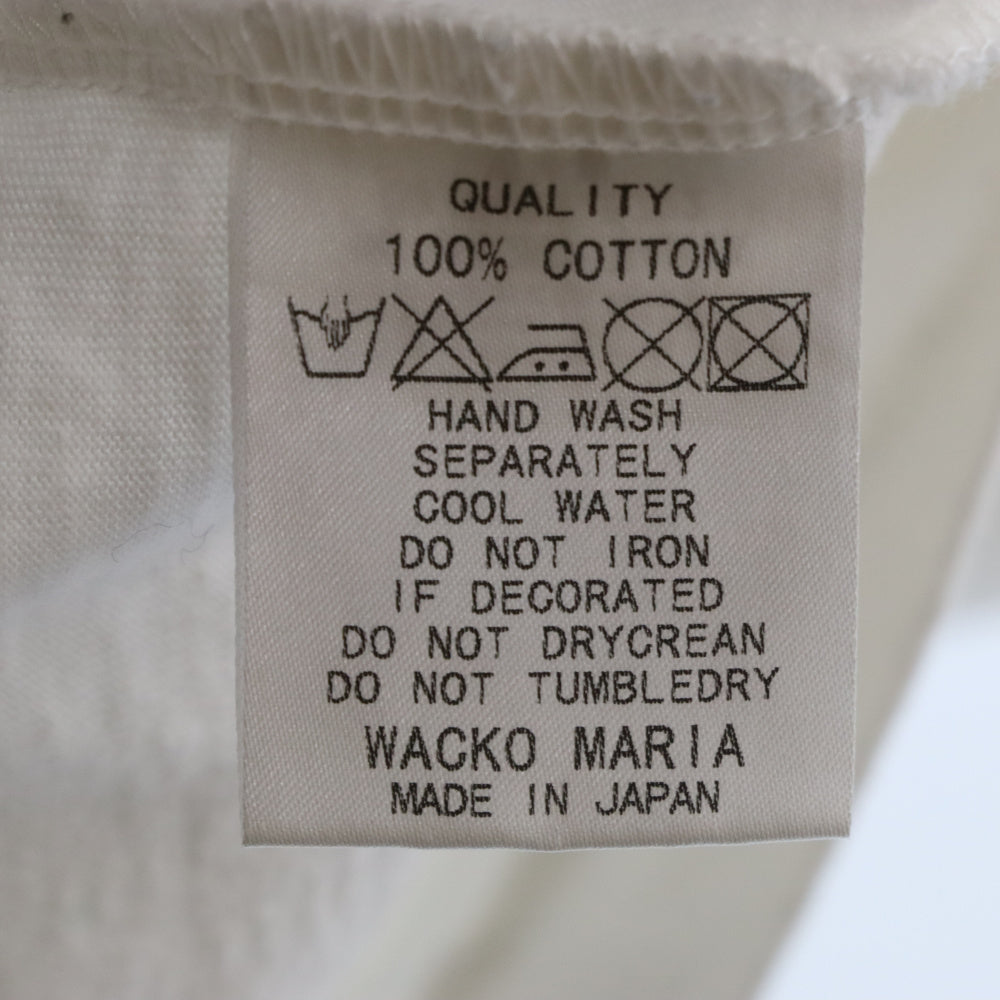 WACKO MARIA(ワコマリア) 00s 初期 Vネック コットン プリント 半袖 Tシャツ ホワイト