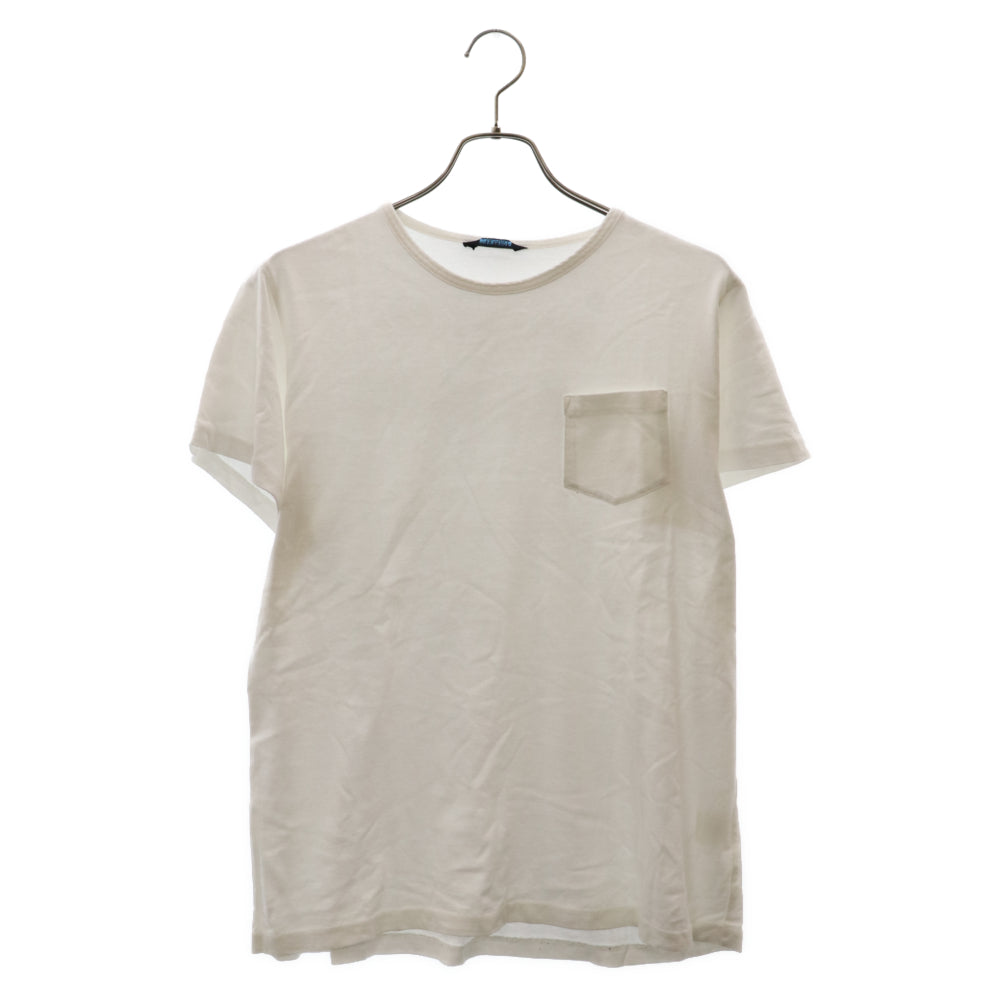 THE FABRIC(ザ ファブリック) ポケット付き クルーネック バックプリント 半袖 Tシャツ ホワイト