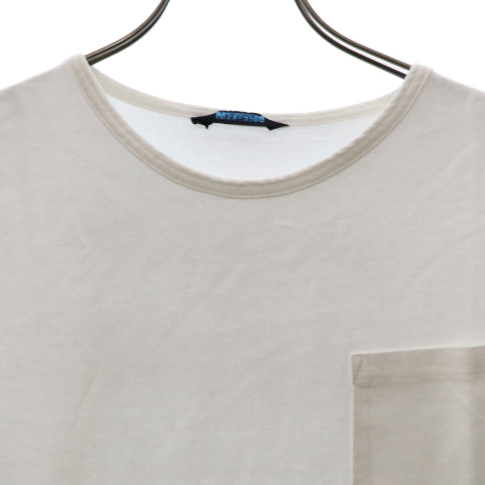 THE FABRIC(ザ ファブリック) ポケット付き クルーネック バックプリント 半袖 Tシャツ ホワイト
