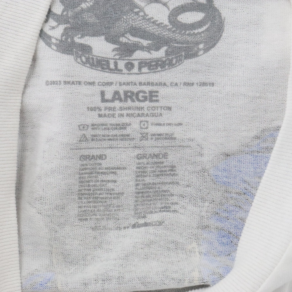 POWELL PERALTA(パウエルペラルタ) バックプリント ポリス 半袖 Tシャツ ホワイト