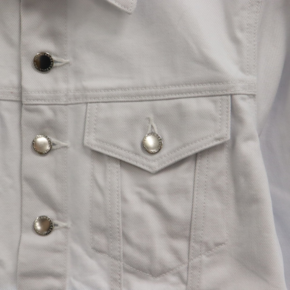 JOHN LAWRENCE SULLIVAN(ジョンローレンスサリバン) WASHED DENIM CUTTING JACKET ウォッシュド デニム コーティング ジャケット レディース ホワイト IC022-0322-35