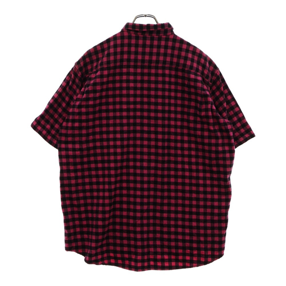 STUSSY(ステューシー) WORLDWIDE コットン チェック柄 半袖 シャツ ピンク