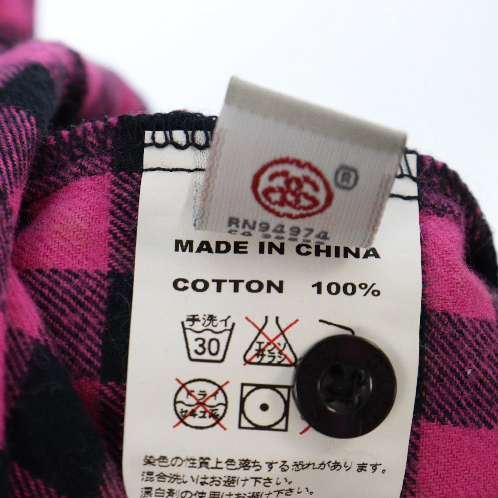STUSSY(ステューシー) WORLDWIDE コットン チェック柄 半袖 シャツ ピンク