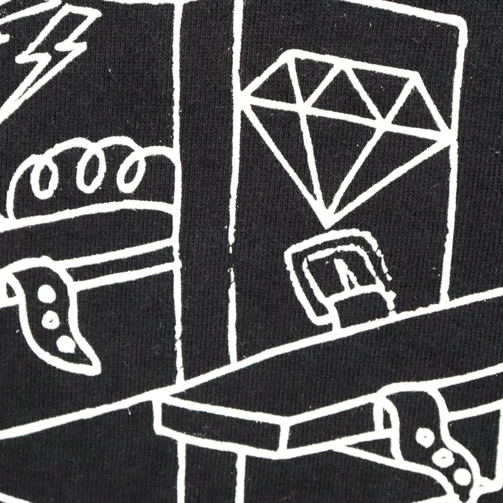 NEIGHBORHOOD(ネイバーフッド) プリント 半袖 コットン Tシャツ ブラック