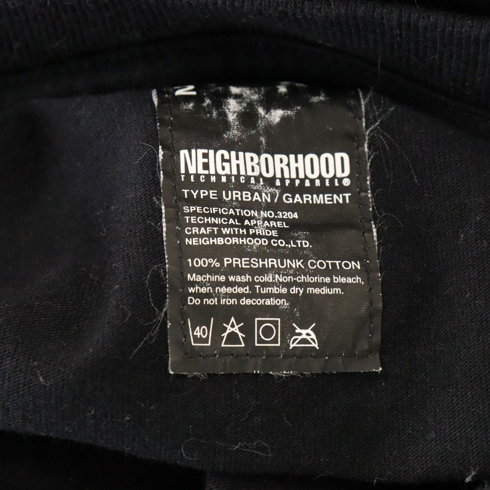 NEIGHBORHOOD(ネイバーフッド) プリント 半袖 コットン Tシャツ ブラック