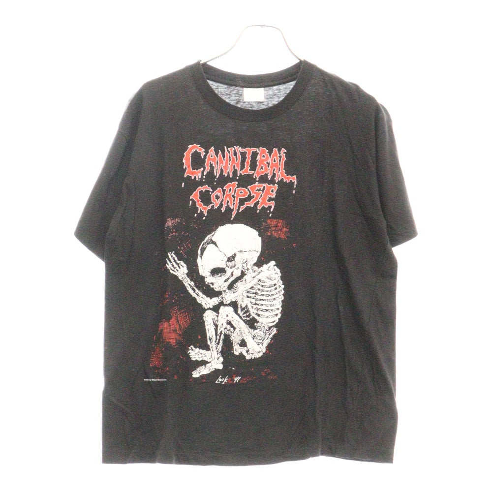 VINTAGE(ヴィンテージ) 90s CANNIBAL CORPSE 1991 ROCK HARD FESTIVALS TEE カン二バル・コープス ツアープリント 半袖Tシャツ カットソー バンドT ブラック