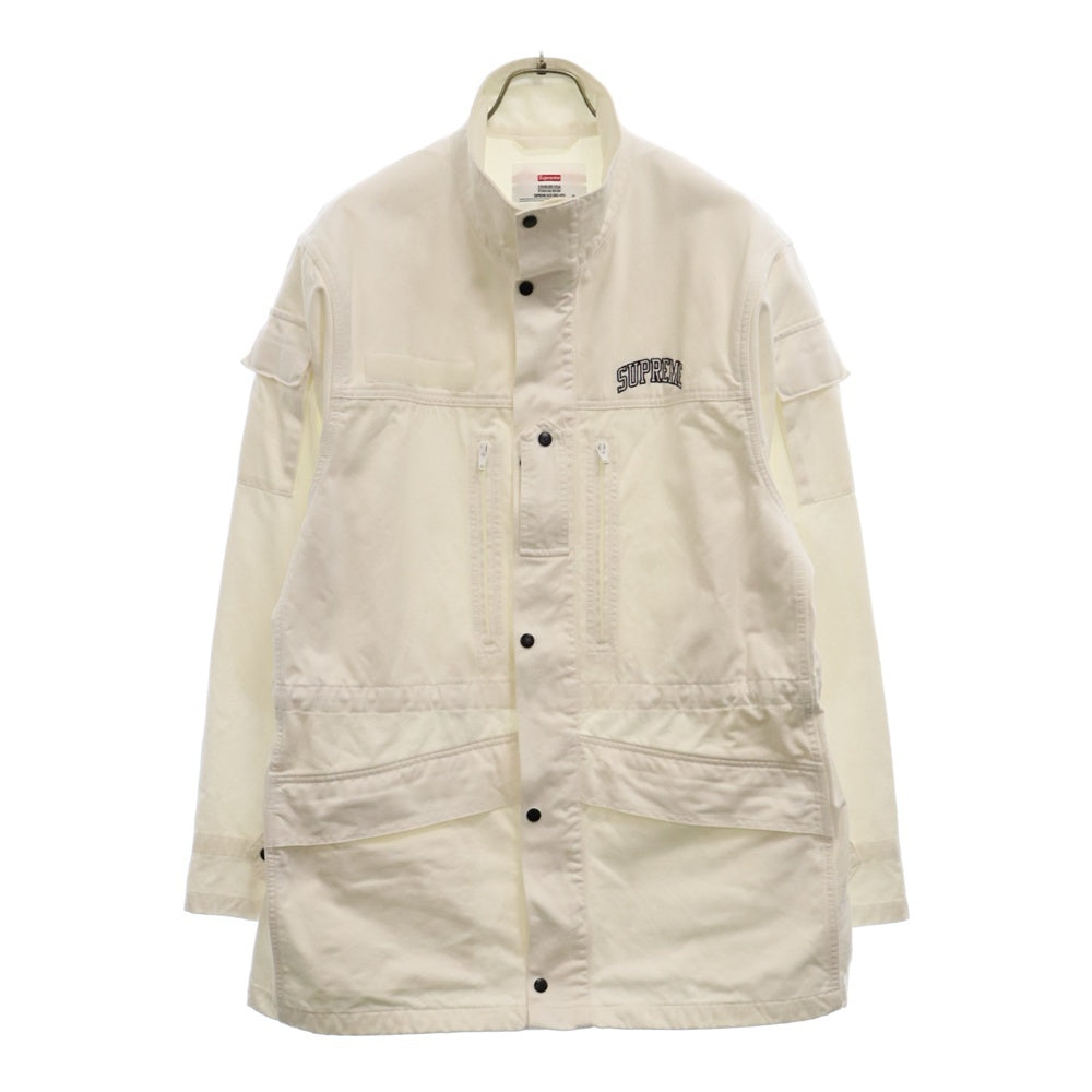 SUPREME(シュプリーム) 18SS INFANTRY JACKET フロントロゴ刺繍 インファントリー フィールドジャケット ミリタリージャケット ホワイト