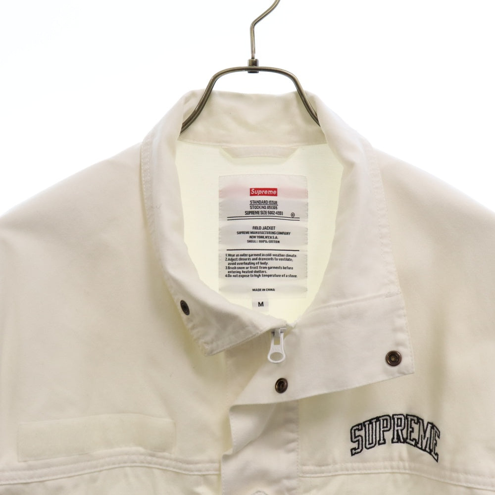 SUPREME(シュプリーム) 18SS INFANTRY JACKET フロントロゴ刺繍 インファントリー フィールドジャケット ミリタリージャケット ホワイト