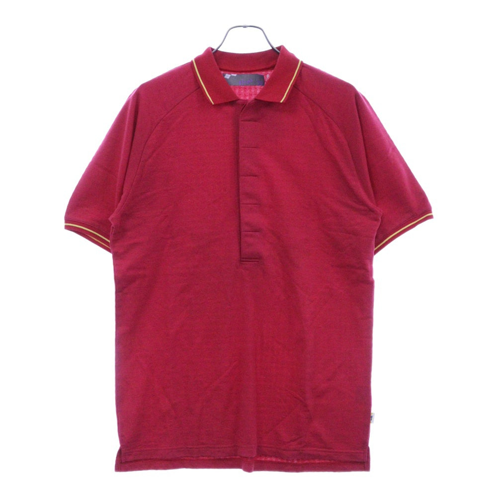flaph(フラフ) コットン ポリエステル アーガイル柄 ジャガード 半袖 Tシャツ レッド