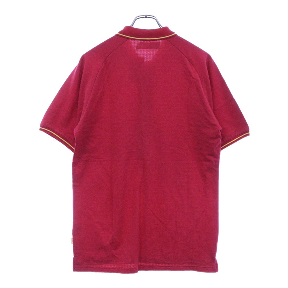 flaph(フラフ) コットン ポリエステル アーガイル柄 ジャガード 半袖 Tシャツ レッド