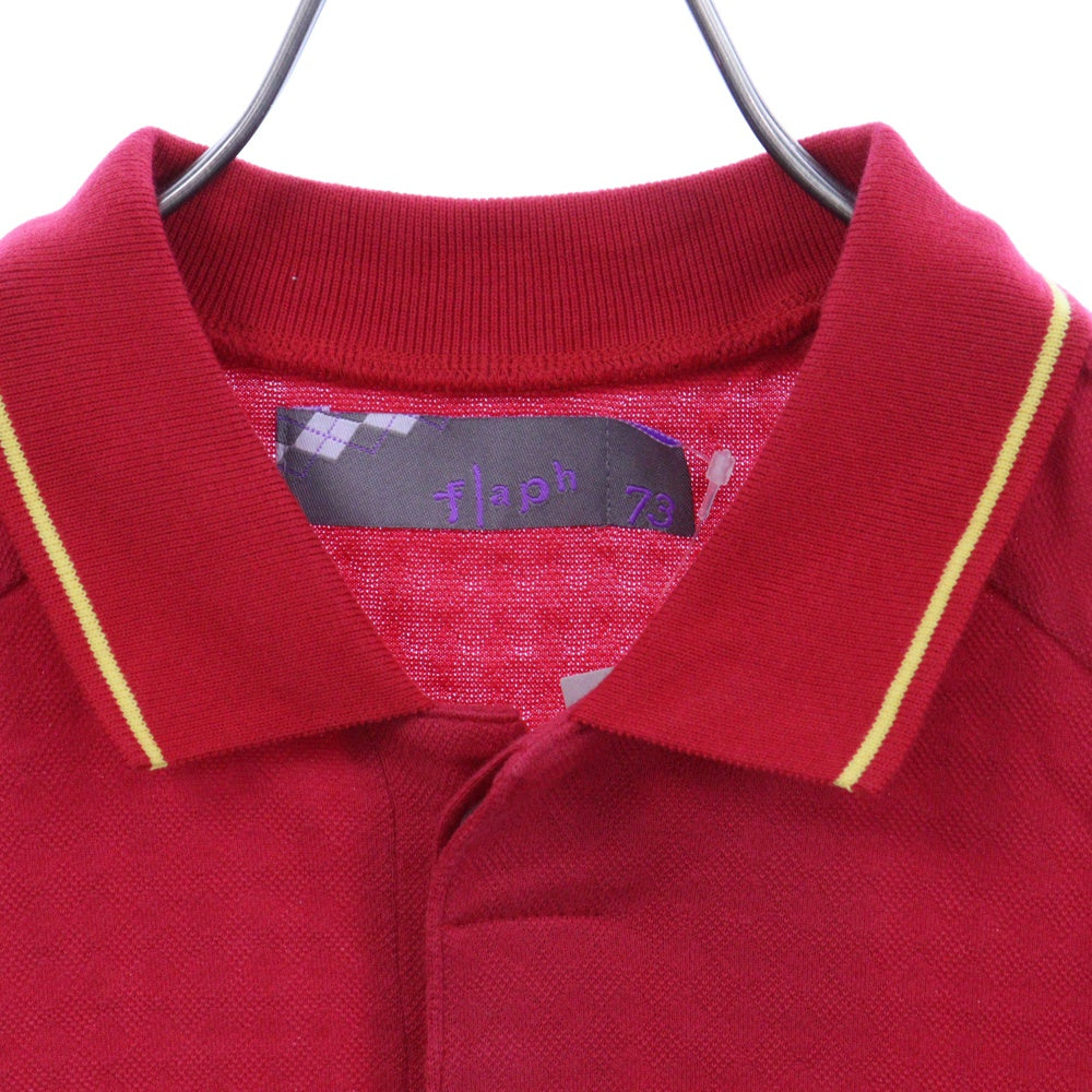flaph(フラフ) コットン ポリエステル アーガイル柄 ジャガード 半袖 Tシャツ レッド