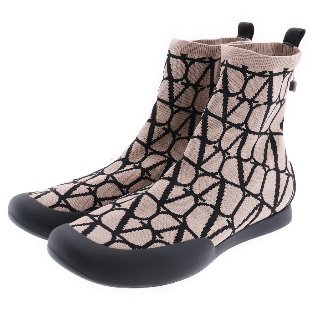 VALENTINO(ヴァレンチノ) Toile Iconographe Cityshore Sock Boot トワル イコノグラフ シティショア ソックブーツ ブラウン 3Y2S0H35‐JFX