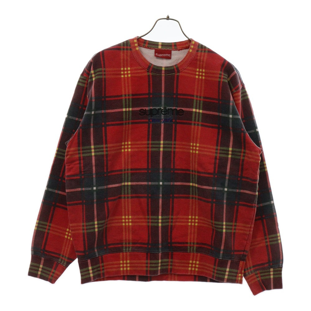 SUPREME(シュプリーム) 21SS Plaid Crewneck プレイド クルーネックスウェットトレーナー レッド チェック