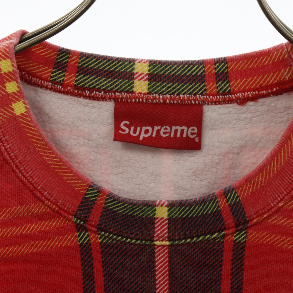 SUPREME(シュプリーム) 21SS Plaid Crewneck プレイド クルーネックスウェットトレーナー レッド チェック