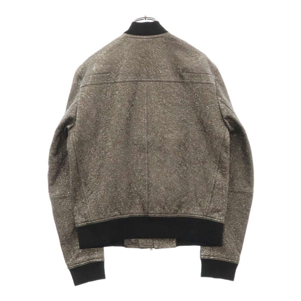 Dior HOMME(ディオールオム) シワ加工 ジップアップ ジャケット ブルゾン シルバー/ブラック 833L418A0334