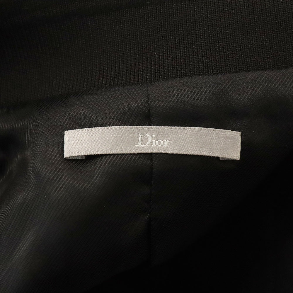 Dior HOMME(ディオールオム) シワ加工 ジップアップ ジャケット ブルゾン シルバー/ブラック 833L418A0334