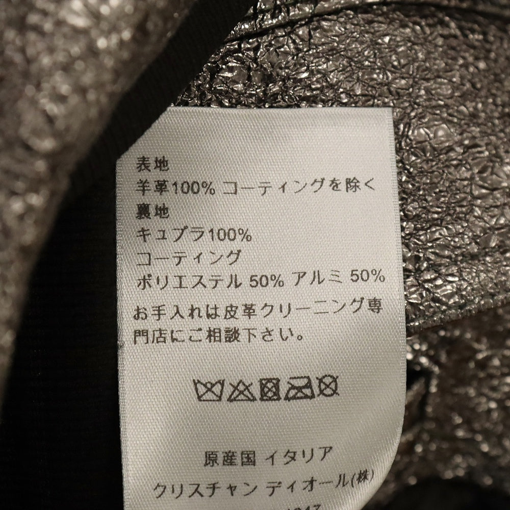 Dior HOMME(ディオールオム) シワ加工 ジップアップ ジャケット ブルゾン シルバー/ブラック 833L418A0334