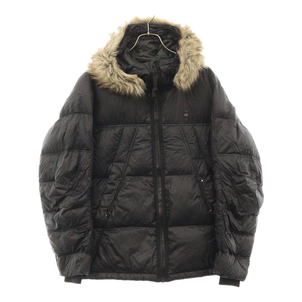 G-STAR RAW(ジースターロウ) Whistler Hooded Fur Down Black Jacket ファー付き フーディー ダウンジャケット ブラック D05982-8122-990