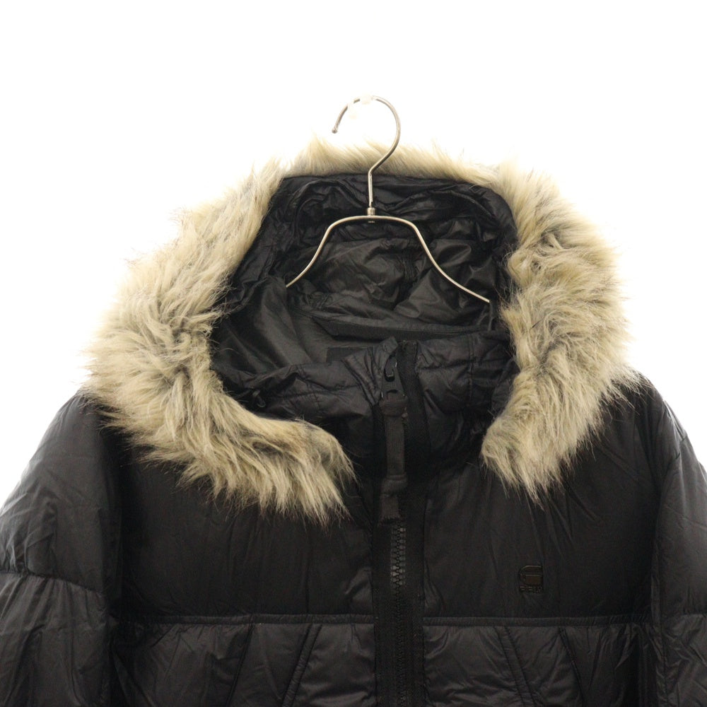 G-STAR RAW(ジースターロウ) Whistler Hooded Fur Down Black Jacket ファー付き フーディー ダウンジャケット ブラック D05982-8122-990
