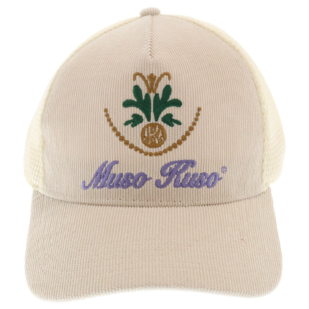 MUSO KUSO(ムソクソ) 24SS PALAZZO MUSO TRUCKER HAT ロゴ刺繍 帽子 キャップ ベージュ