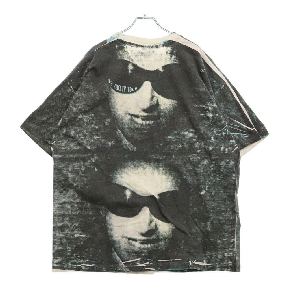 VINTAGE(ヴィンテージ) 90s U2 ZOO TV Over Print Tour Tee オーバープリント ツアープリント 半袖Tシャツ カットソー ブラック/ホワイト