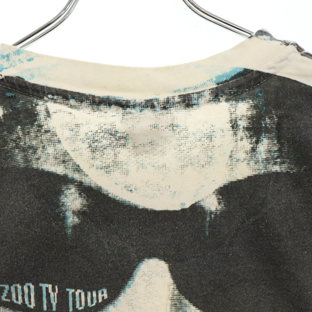 VINTAGE(ヴィンテージ) 90s U2 ZOO TV Over Print Tour Tee オーバープリント ツアープリント 半袖Tシャツ カットソー ブラック/ホワイト