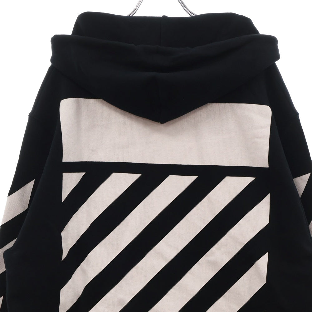 OFF-WHITE(オフホワイト) 17AW Diag Caravaggio Hoodie カラヴァッジオ プリントプルオーバースウェットパーカー フーディー ブラック OMBB003F17003016