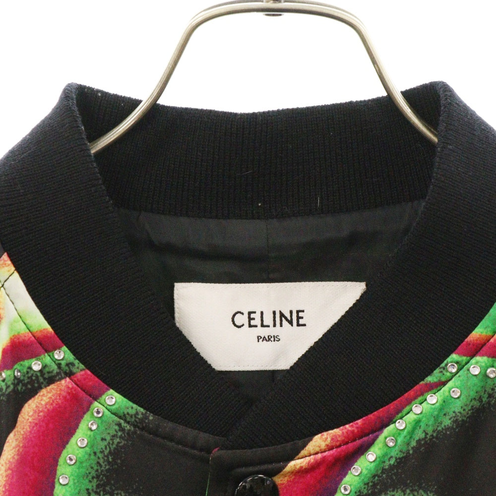 CELINE(セリーヌ) 22SS サテンアーティストプリントテディブルゾン ジャケット マルチ/ブラック 2V30H354Q